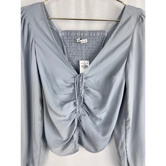 NWT Abercrombie & Fitch Top Cinched Ruched Blouse Regency Renaissance Romantic - Picture 2 of 6
